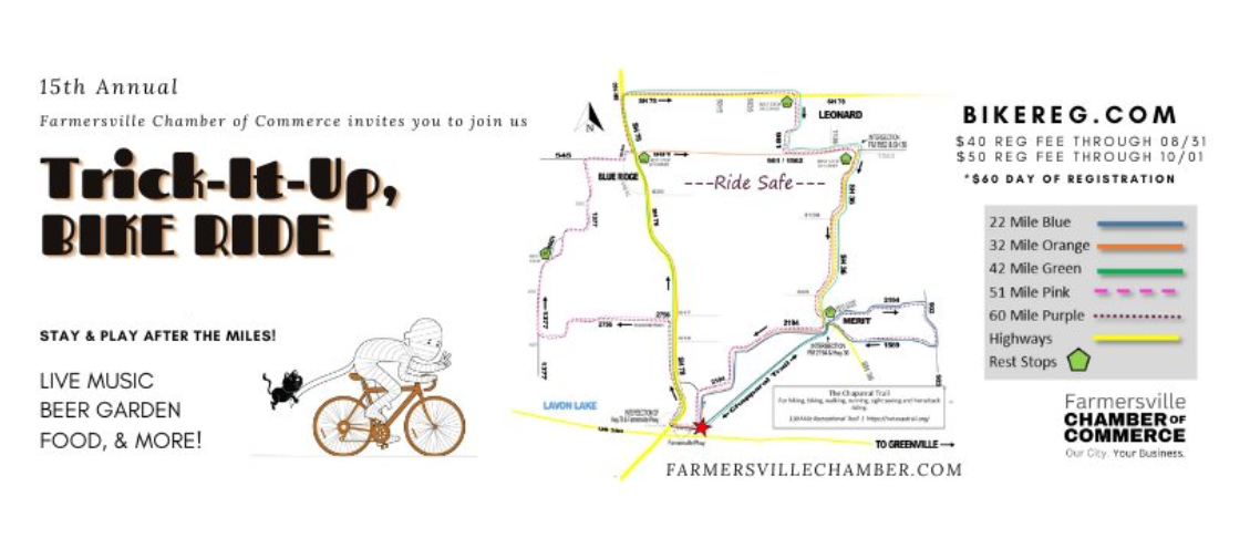 Trick-It-Up Bike Ride 2024 Farmersville Chamber of Commerce in Farmersville, TX